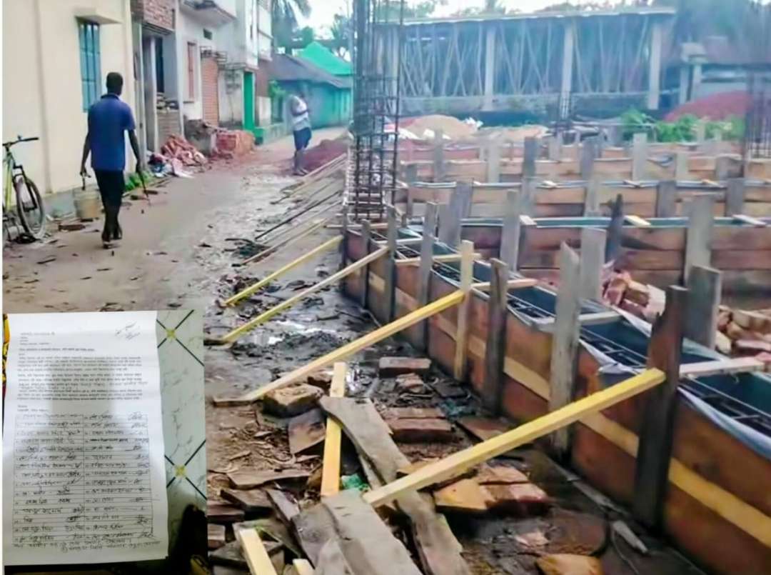 কেন্দুয়ার প্রশাসনকে বৃদ্ধাঙ্গুলি দেখিয়ে ভবন নির্মাণের অভিযোগ, জলাবদ্ধতায় দুর্ভোগে পশ্চিম শান্তিবাগবাসী
